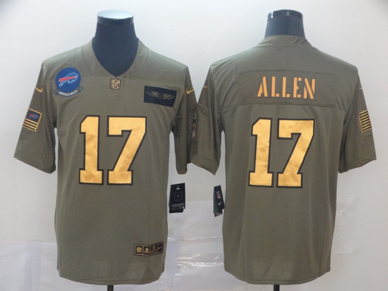 Men's Buffalo Bills Josh Allen #17 Brown Alternate Jersey